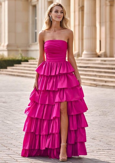 Mermaid V Neck Sheer-Corset Long Glitter-Print Prom Dress